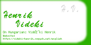 henrik videki business card